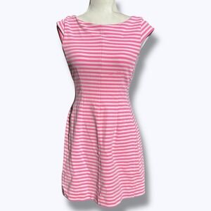 Lilly Pulitzer Briella Dress S Fit & Flare Pink Stripe Summer Y2K‎ Barbie Preppy